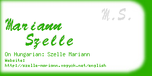 mariann szelle business card